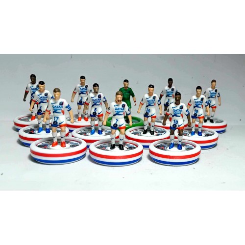 Subbuteo Andrew Table Soccer Paris St Germain 2024-25 away kit on EVO WSB Professional bases